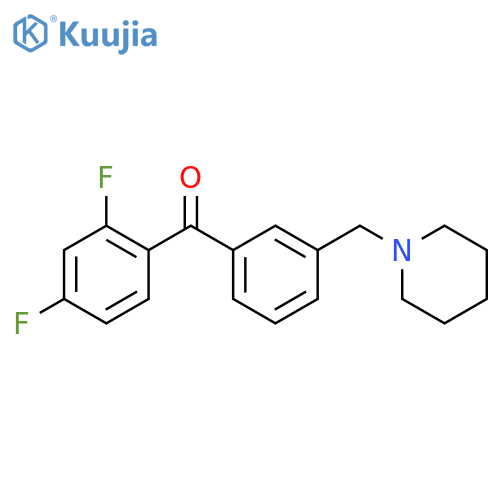 2,4-Difluoro-3'-piperidinomethyl benzophenone structure