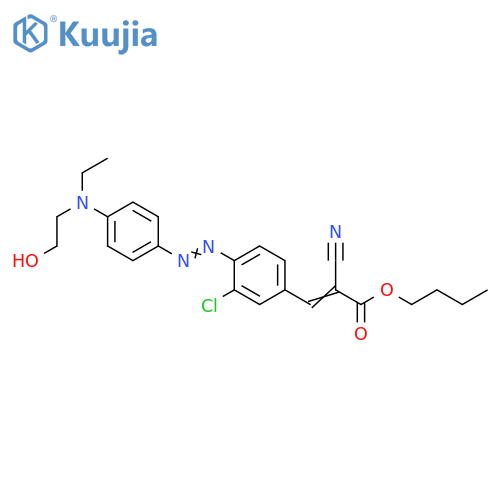 2-Propenoic acid,3-[3-chloro-4-[[4-[ethyl(2-hydroxyethyl)amino]phenyl]azo]phenyl]-2-cyano-, butyl ester structure
