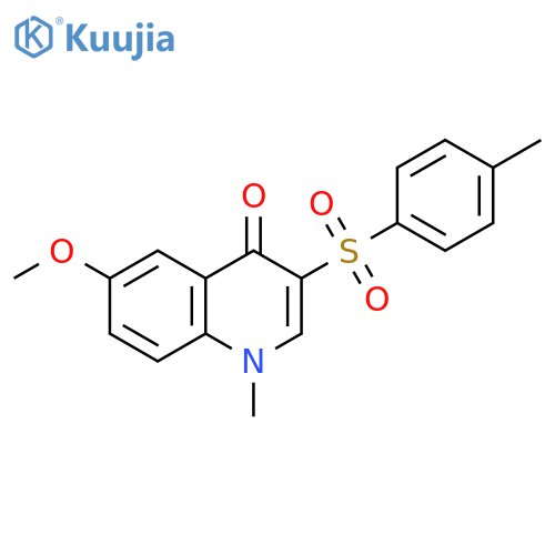 6-methoxy-1-methyl-3-(4-methylbenzenesulfonyl)-1,4-dihydroquinolin-4-one structure