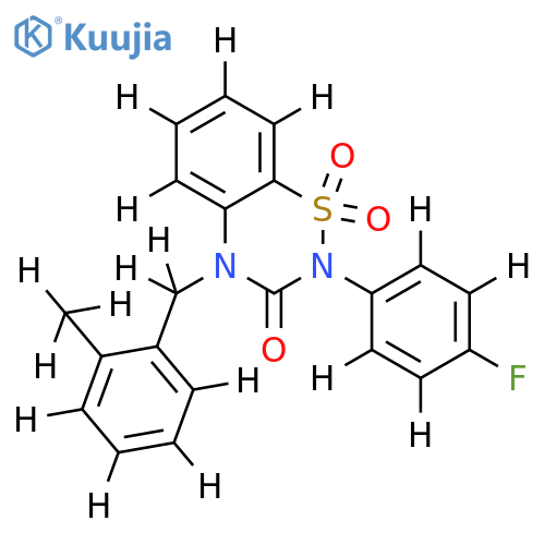 2-(4-fluorophenyl)-4-(2-methylphenyl)methyl-3,4-dihydro-2H-1lambda6,2,4-benzothiadiazine-1,1,3-trione structure