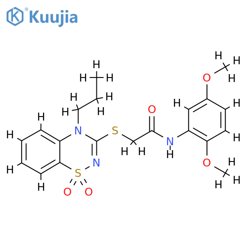N-(2,5-dimethoxyphenyl)-2-(1,1-dioxo-4-propyl-4H-1lambda6,2,4-benzothiadiazin-3-yl)sulfanylacetamide structure