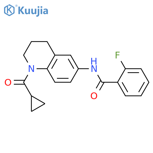 N-(1-cyclopropanecarbonyl-1,2,3,4-tetrahydroquinolin-6-yl)-2-fluorobenzamide structure