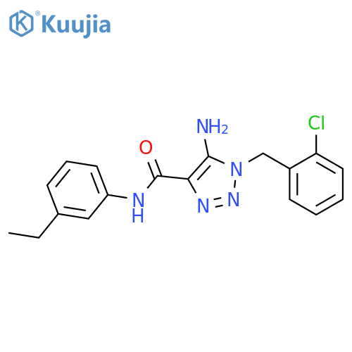 5-amino-1-(2-chlorophenyl)methyl-N-(3-ethylphenyl)-1H-1,2,3-triazole-4-carboxamide structure