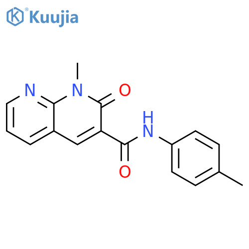 1-methyl-N-(4-methylphenyl)-2-oxo-1,2-dihydro-1,8-naphthyridine-3-carboxamide structure