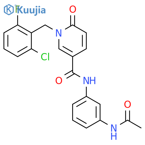 1-(2-chloro-6-fluorophenyl)methyl-N-(3-acetamidophenyl)-6-oxo-1,6-dihydropyridine-3-carboxamide structure