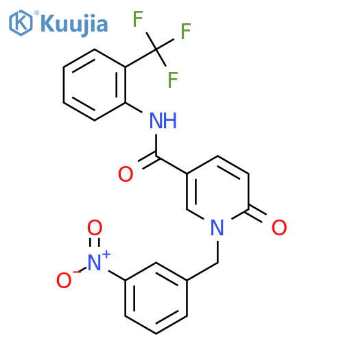 1-(3-nitrophenyl)methyl-6-oxo-N-2-(trifluoromethyl)phenyl-1,6-dihydropyridine-3-carboxamide structure