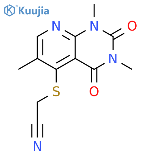 2-({1,3,6-trimethyl-2,4-dioxo-1H,2H,3H,4H-pyrido2,3-dpyrimidin-5-yl}sulfanyl)acetonitrile structure