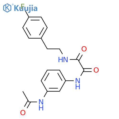 N-(3-acetamidophenyl)-N'-2-(4-fluorophenyl)ethylethanediamide structure