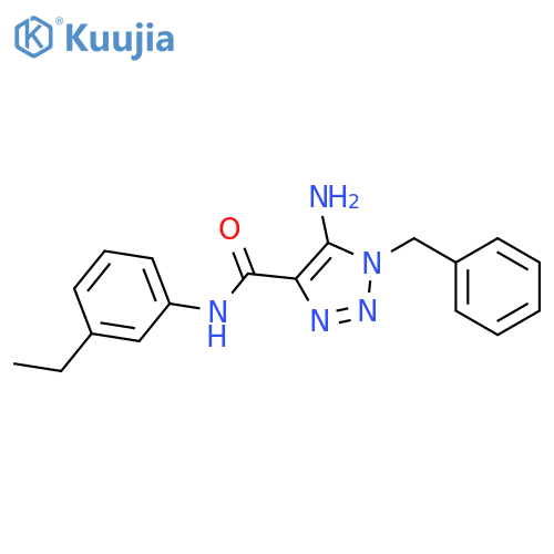 5-amino-1-benzyl-N-(3-ethylphenyl)-1H-1,2,3-triazole-4-carboxamide structure