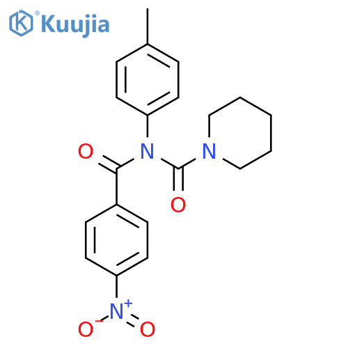 N-(4-methylphenyl)-4-nitro-N-(piperidine-1-carbonyl)benzamide structure