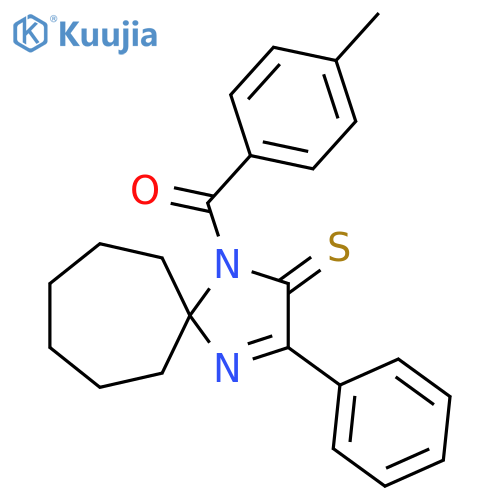 1-(4-methylbenzoyl)-3-phenyl-1,4-diazaspiro4.6undec-3-ene-2-thione structure