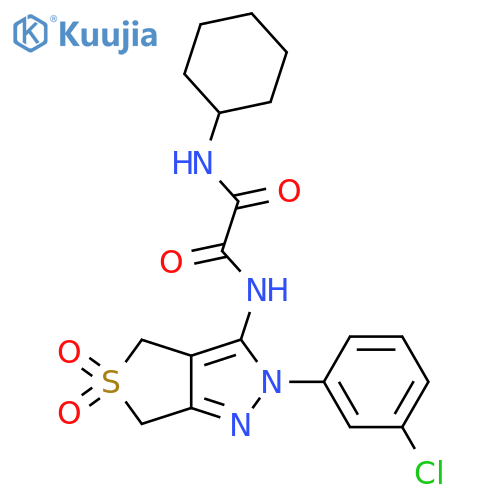 N-2-(3-chlorophenyl)-5,5-dioxo-2H,4H,6H-5lambda6-thieno3,4-cpyrazol-3-yl-N'-cyclohexylethanediamide structure