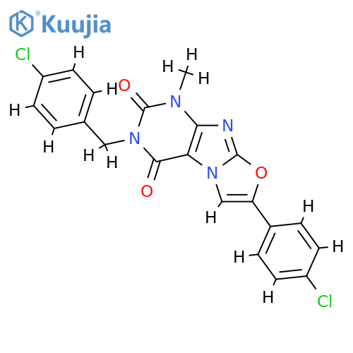 7-(4-chlorophenyl)-3-(4-chlorophenyl)methyl-1-methyl-1H,2H,3H,4H-1,3oxazolo3,2-gpurine-2,4-dione structure