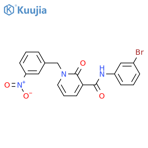 N-(3-bromophenyl)-1-(3-nitrophenyl)methyl-2-oxo-1,2-dihydropyridine-3-carboxamide structure