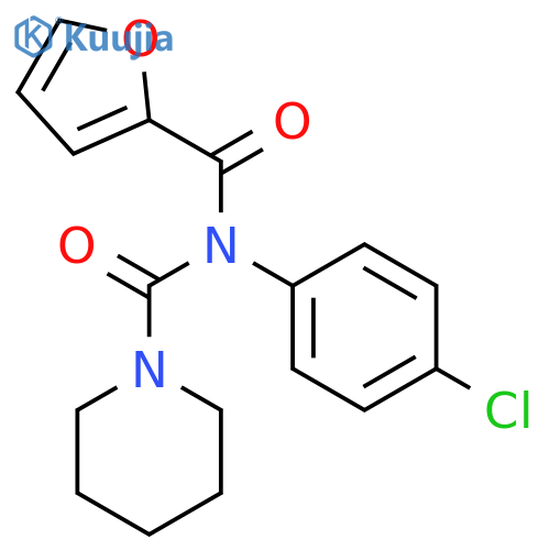 N-(4-chlorophenyl)-N-(piperidine-1-carbonyl)furan-2-carboxamide structure