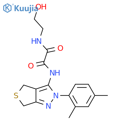 N'-2-(2,4-dimethylphenyl)-2H,4H,6H-thieno3,4-cpyrazol-3-yl-N-(2-hydroxyethyl)ethanediamide structure