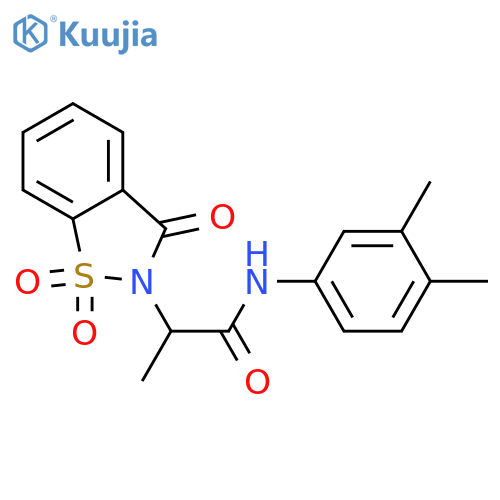 N-(3,4-dimethylphenyl)-2-(1,1,3-trioxo-2,3-dihydro-1lambda6,2-benzothiazol-2-yl)propanamide structure