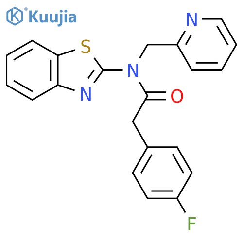 N-(1,3-benzothiazol-2-yl)-2-(4-fluorophenyl)-N-(pyridin-2-yl)methylacetamide structure
