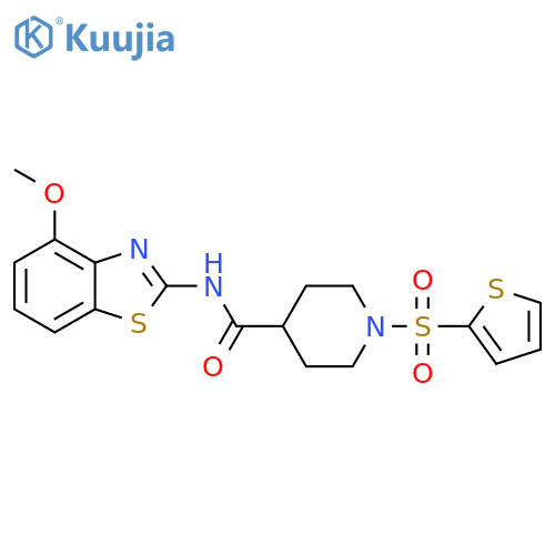 N-(4-methoxy-1,3-benzothiazol-2-yl)-1-(thiophene-2-sulfonyl)piperidine-4-carboxamide structure