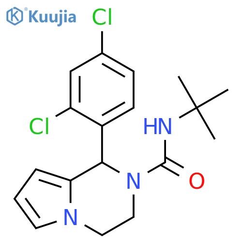 N-tert-butyl-1-(2,4-dichlorophenyl)-1H,2H,3H,4H-pyrrolo1,2-apyrazine-2-carboxamide structure