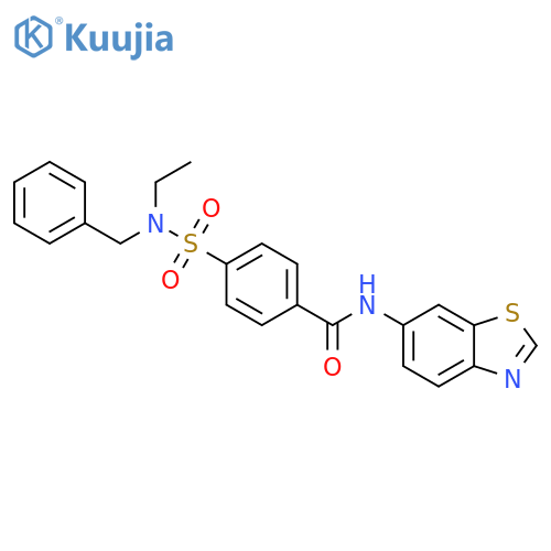 N-(1,3-benzothiazol-6-yl)-4-benzyl(ethyl)sulfamoylbenzamide structure