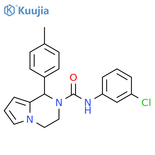 N-(3-chlorophenyl)-1-(4-methylphenyl)-1H,2H,3H,4H-pyrrolo1,2-apyrazine-2-carboxamide structure