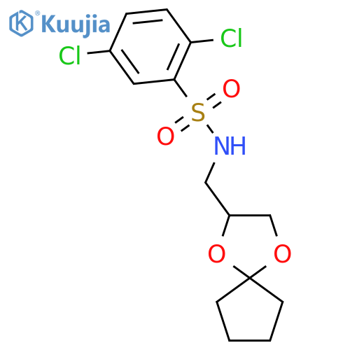 2,5-dichloro-N-({1,4-dioxaspiro4.4nonan-2-yl}methyl)benzene-1-sulfonamide structure