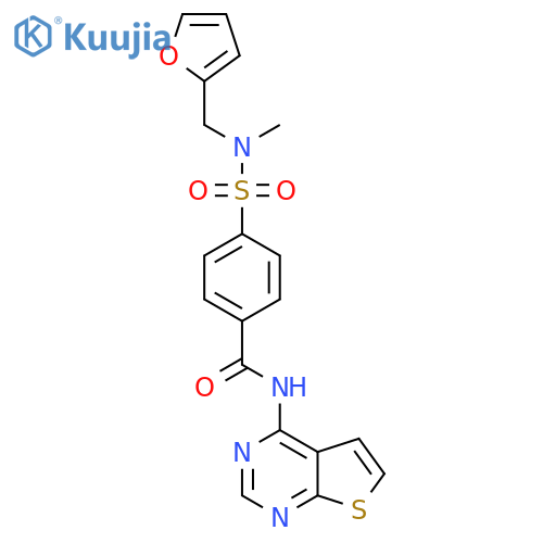 4-{(furan-2-yl)methyl(methyl)sulfamoyl}-N-{thieno2,3-dpyrimidin-4-yl}benzamide structure