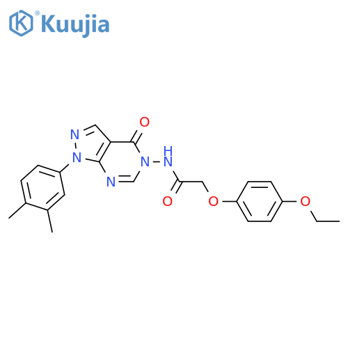 N-1-(3,4-dimethylphenyl)-4-oxo-1H,4H,5H-pyrazolo3,4-dpyrimidin-5-yl-2-(4-ethoxyphenoxy)acetamide structure