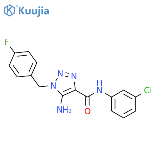 5-amino-N-(3-chlorophenyl)-1-(4-fluorophenyl)methyl-1H-1,2,3-triazole-4-carboxamide structure