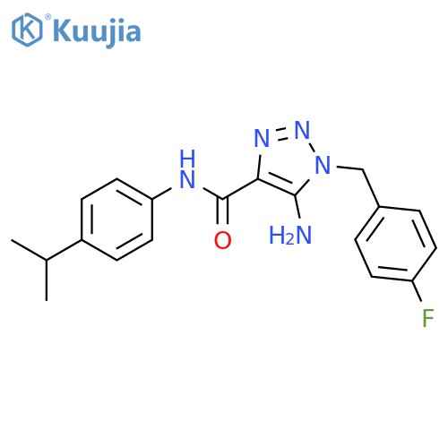 5-amino-1-(4-fluorophenyl)methyl-N-4-(propan-2-yl)phenyl-1H-1,2,3-triazole-4-carboxamide structure