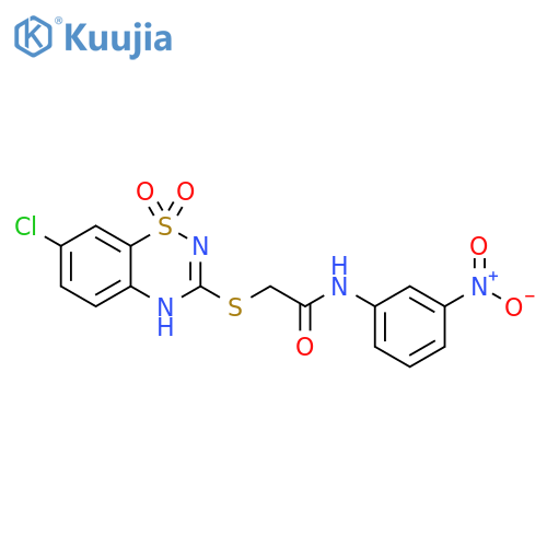 2-(7-chloro-1,1-dioxo-4H-1lambda6,2,4-benzothiadiazin-3-yl)sulfanyl-N-(3-nitrophenyl)acetamide structure