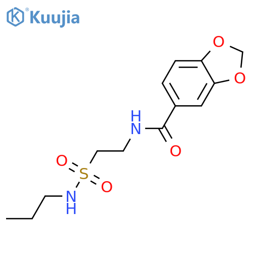 N-2-(propylsulfamoyl)ethyl-2H-1,3-benzodioxole-5-carboxamide structure