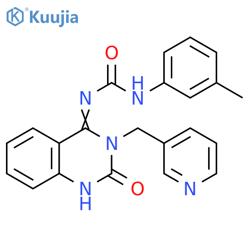 1-(3-methylphenyl)-3-(4E)-2-oxo-3-(pyridin-3-yl)methyl-1,2,3,4-tetrahydroquinazolin-4-ylideneurea structure