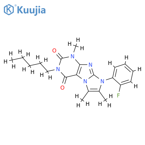 8-(2-fluorophenyl)-1,6,7-trimethyl-3-pentyl-1H,2H,3H,4H,8H-imidazo1,2-gpurine-2,4-dione structure
