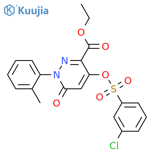 ethyl 4-(3-chlorobenzenesulfonyl)oxy-1-(2-methylphenyl)-6-oxo-1,6-dihydropyridazine-3-carboxylate structure