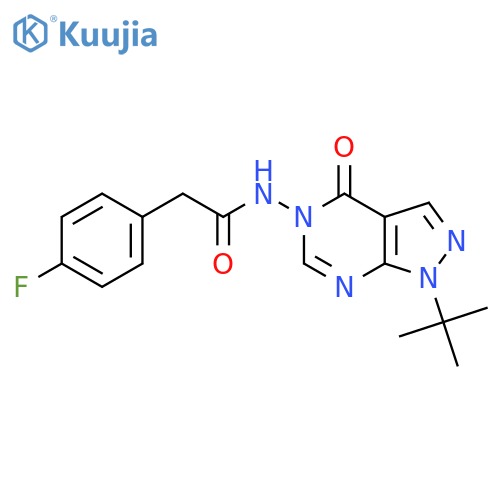 N-{1-tert-butyl-4-oxo-1H,4H,5H-pyrazolo3,4-dpyrimidin-5-yl}-2-(4-fluorophenyl)acetamide structure