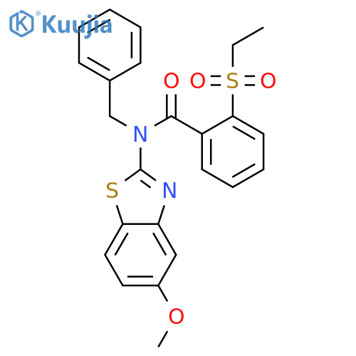 N-benzyl-2-(ethanesulfonyl)-N-(5-methoxy-1,3-benzothiazol-2-yl)benzamide structure