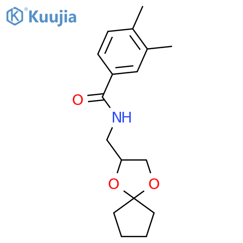 N-({1,4-dioxaspiro4.4nonan-2-yl}methyl)-3,4-dimethylbenzamide structure