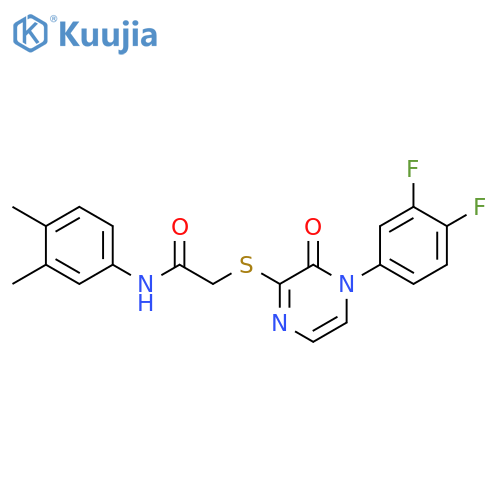 2-{4-(3,4-difluorophenyl)-3-oxo-3,4-dihydropyrazin-2-ylsulfanyl}-N-(3,4-dimethylphenyl)acetamide structure