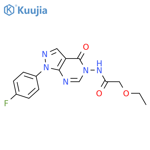 2-ethoxy-N-1-(4-fluorophenyl)-4-oxo-1H,4H,5H-pyrazolo3,4-dpyrimidin-5-ylacetamide structure