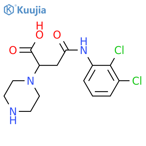 4-(2,3-dichloroanilino)-4-oxo-2-piperazin-1-ylbutanoic acid structure
