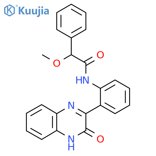 2-methoxy-N-2-(3-oxo-3,4-dihydroquinoxalin-2-yl)phenyl-2-phenylacetamide structure