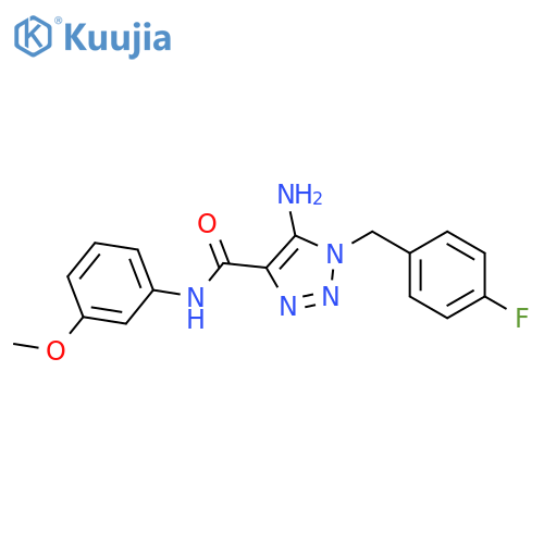5-amino-1-[(4-fluorophenyl)methyl]-N-(3-methoxyphenyl)triazole-4-carboxamide structure