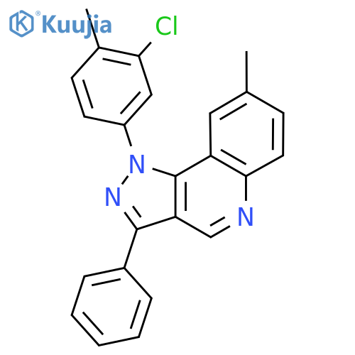 1-(3-chloro-4-methylphenyl)-8-methyl-3-phenyl-1H-pyrazolo4,3-cquinoline structure