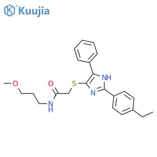 2-{2-(4-ethylphenyl)-5-phenyl-1H-imidazol-4-ylsulfanyl}-N-(3-methoxypropyl)acetamide structure