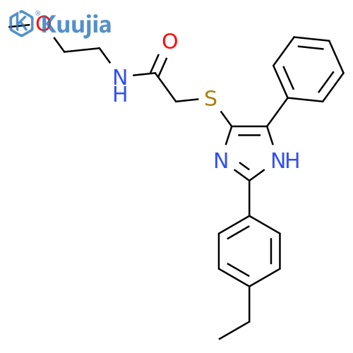 2-{2-(4-ethylphenyl)-5-phenyl-1H-imidazol-4-ylsulfanyl}-N-(2-methoxyethyl)acetamide structure