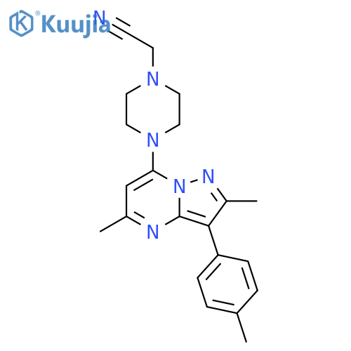 2-{4-2,5-dimethyl-3-(4-methylphenyl)pyrazolo1,5-apyrimidin-7-ylpiperazin-1-yl}acetonitrile structure