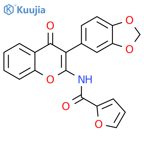 N-3-(2H-1,3-benzodioxol-5-yl)-4-oxo-4H-chromen-2-ylfuran-2-carboxamide structure