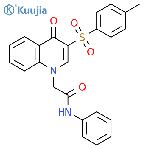 2-3-(4-methylbenzenesulfonyl)-4-oxo-1,4-dihydroquinolin-1-yl-N-phenylacetamide structure